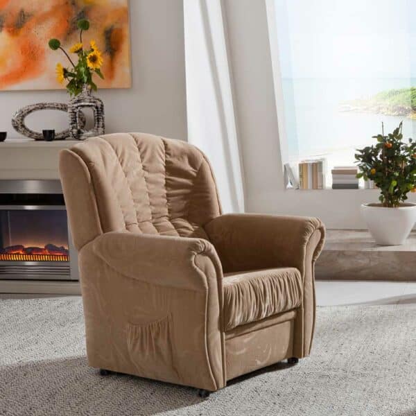 TV Sessel mit Federkern beige