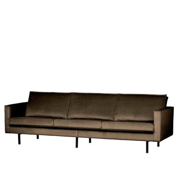 Retro Sofa in Taupe Samtbezug