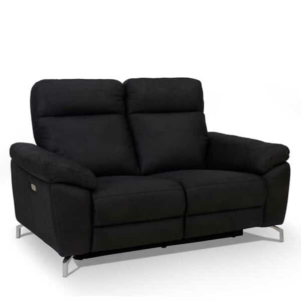 Relaxsofa in Schwarz Microfaser