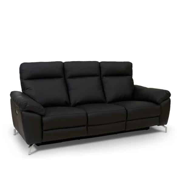 Wohnzimmer Sofa mit Relaxfunktion Schwarz