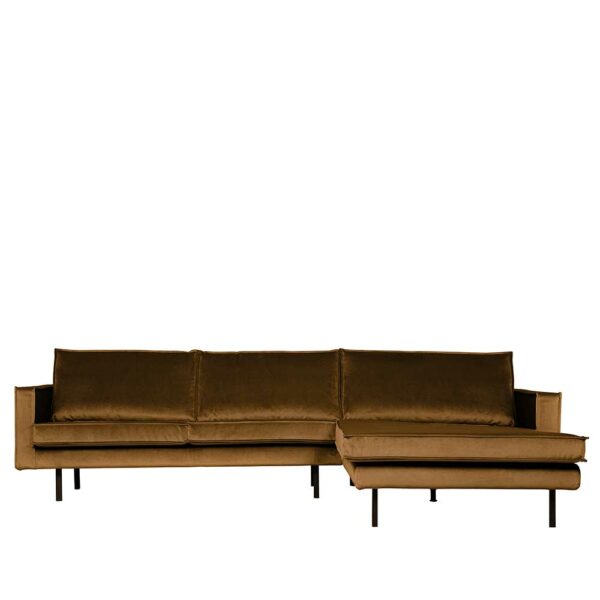 Samt Ecksofa in Honigfarben 300 cm breit