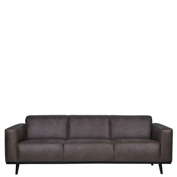 Couch in Grau Recyclingleder 230 cm breit