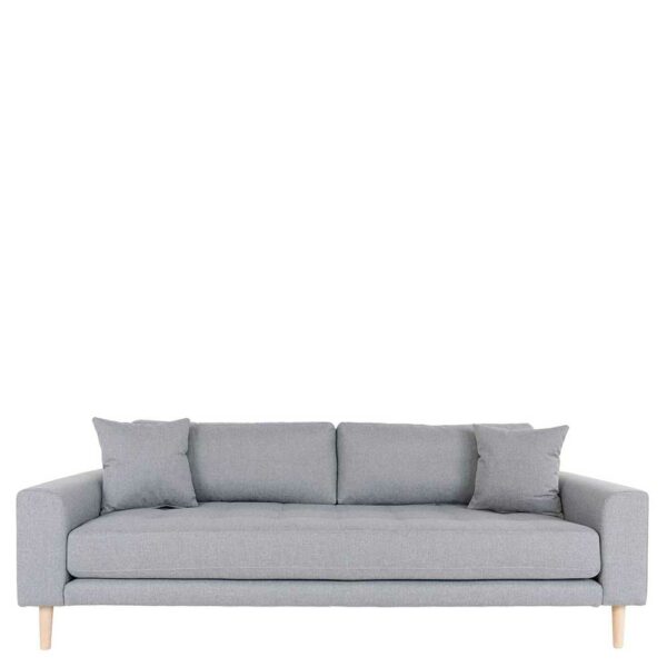 Hellgraues Dreisitzer Sofa im Skandi Design 210 cm breit