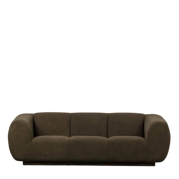Dreisitzer Sofa in Premium Qualität Dunkelgrün Plüsch