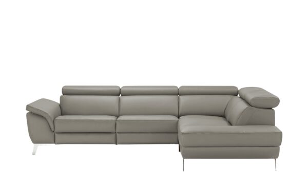 uno Ecksofa Leder  Dallas ¦ grau Polstermöbel > Sofas > Ecksofas - Höffner