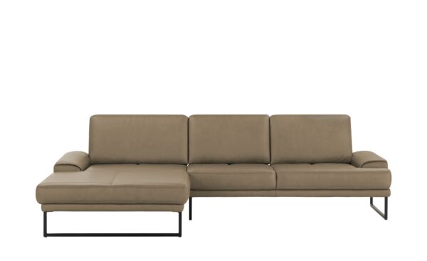 Gallery M Leder Ecksofa  Viola ¦ beige Polstermöbel > Sofas > Ecksofas - Höffner