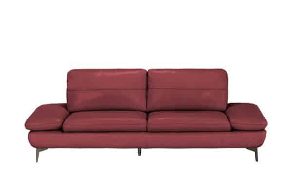 Wohnwert Ledersofa  Amarena ¦ rot Polstermöbel > Sofas > 3-Sitzer - Höffner