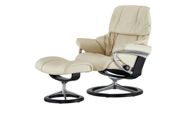 Stressless Relaxsessel mit Hocker  Reno L ¦ creme ¦ Maße (cm): B: 92 H: 110 T: 80 Polstermöbel > Sessel > Ledersessel - Höffner