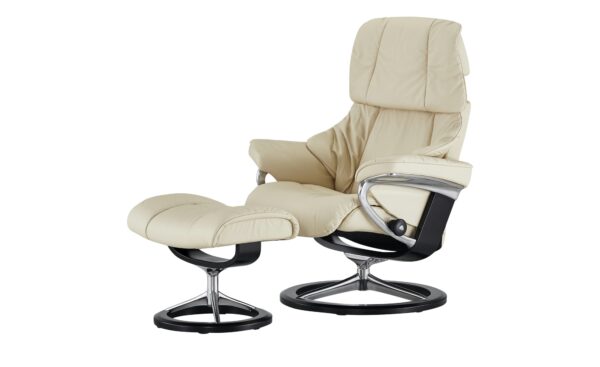 Stressless Relaxsessel mit Hocker  Reno S ¦ creme ¦ Maße (cm): B: 79 H: 109 T: 75 Polstermöbel > Sessel > Ledersessel - Höffner