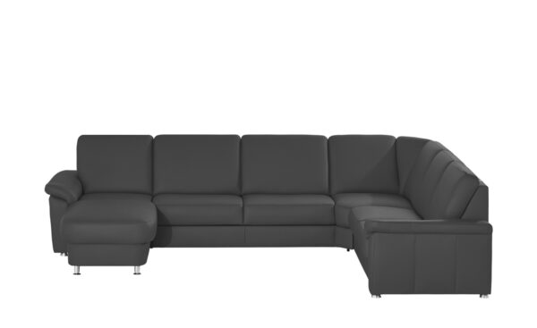 meinSofa Leder-Wohnlandschaft  Carolin ¦ grau ¦ Maße (cm): B: 336 H: 91 T: 240 Polstermöbel > Sofas > Wohnlandschaften - Höffner