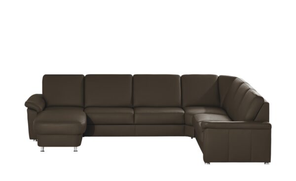 meinSofa Leder-Wohnlandschaft  Carolin ¦ braun ¦ Maße (cm): B: 336 H: 91 T: 240 Polstermöbel > Sofas > Wohnlandschaften - Höffner