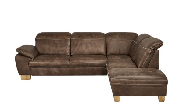 meinSofa Leder-Ecksofa  Raica ¦ braun ¦ Maße (cm): B: 292 H: 91 T: 243 Polstermöbel > Sofas > Ecksofas - Höffner