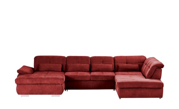 Wohnlandschaft mit Funktion  Perry ¦ rot ¦ Maße (cm): B: 374 H: 100 T: 260 Polstermöbel > Sofas > Schlafsofas - Höffner