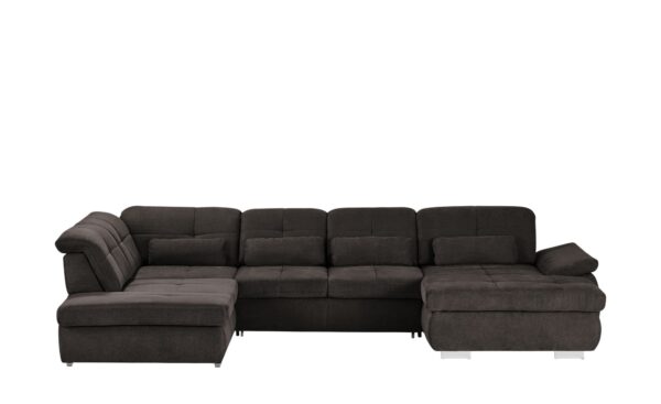 Wohnlandschaft mit Funktion  Perry ¦ grau ¦ Maße (cm): B: 374 H: 100 T: 195 Polstermöbel > Sofas > Schlafsofas - Höffner