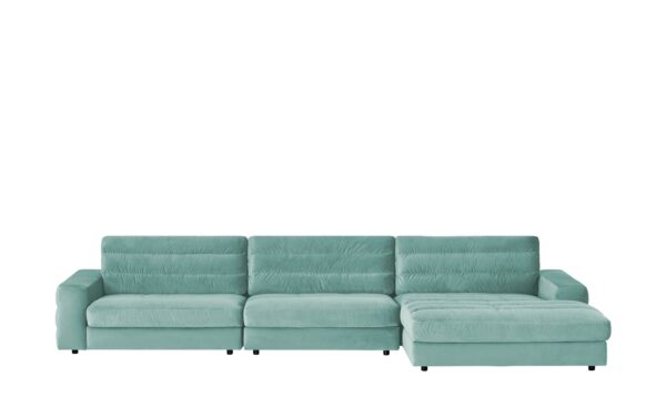 pop Ecksofa Samt  Scarlatti ¦ türkis/petrol ¦ Maße (cm): B: 416 H: 83 T: 205 Polstermöbel > Sofas > Ecksofas - Höffner