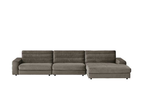 pop Ecksofa Samt  Scarlatti ¦ grau ¦ Maße (cm): B: 416 H: 83 T: 205 Polstermöbel > Sofas > Ecksofas - Höffner