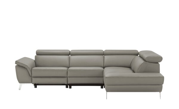 uno Ecksofa Leder  Dallas ¦ grau ¦ Maße (cm): B: 283 H: 74 T: 228 Polstermöbel > Sofas > Ecksofas - Höffner