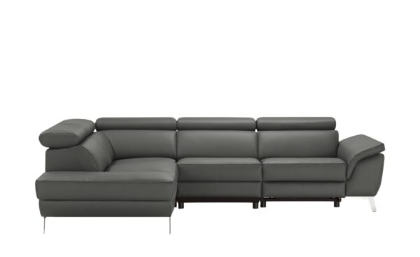 uno Ecksofa Leder  Dallas ¦ grau ¦ Maße (cm): B: 283 H: 74 T: 228 Polstermöbel > Sofas > Ecksofas - Höffner