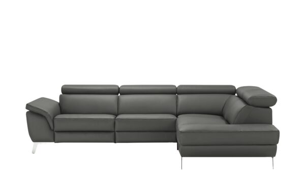 uno Ecksofa Leder  Dallas ¦ grau ¦ Maße (cm): B: 283 H: 74 T: 228 Polstermöbel > Sofas > Ecksofas - Höffner