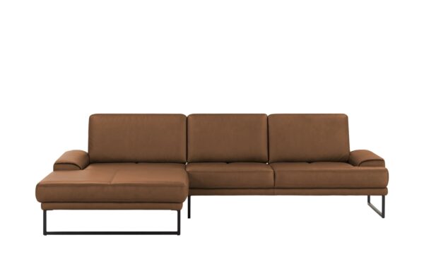 Gallery M Leder Ecksofa  Viola ¦ braun ¦ Maße (cm): B: 294 H: 85 T: 190 Polstermöbel > Sofas > Ecksofas - Höffner