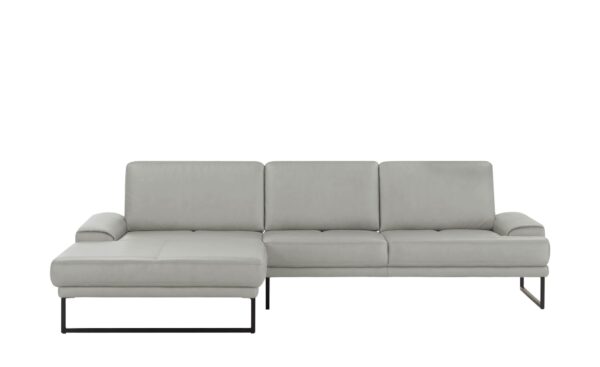 Gallery M Leder Ecksofa  Viola ¦ grau ¦ Maße (cm): B: 294 H: 85 T: 190 Polstermöbel > Sofas > Ecksofas - Höffner