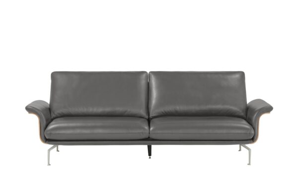 Nils Olsen Ledersofa  Alva ¦ grau ¦ Maße (cm): B: 244 H: 87 T: 101 Polstermöbel > Sofas > 3-Sitzer - Höffner