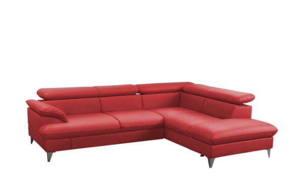 uno Ecksofa  David ¦ rot ¦ Maße (cm): B: 256 H: 74 T: 208 Polstermöbel > Sofas > Ecksofas - Höffner