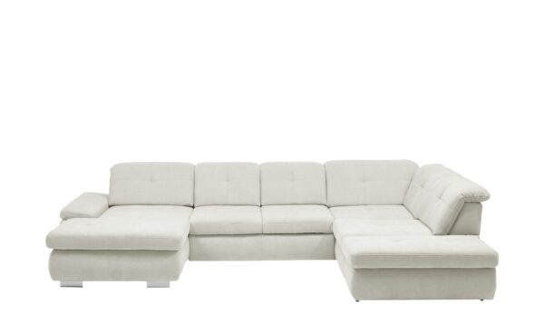 Lounge Collection Wohnlandschaft Flachgewebe  Affair ¦ creme ¦ Maße (cm): B: 371 H: 85 T: 260 Polstermöbel > Sofas > Schlafsofas - Höffner