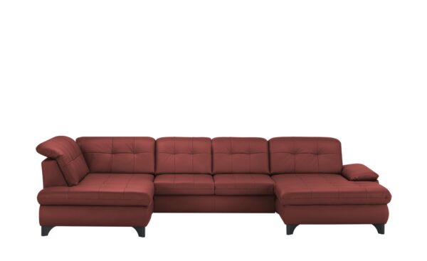 Lounge Collection Wohnlandschaft Leder  Jona ¦ rot ¦ Maße (cm): B: 368 H: 100 T: 194 Polstermöbel > Sofas > Wohnlandschaften - Höffner