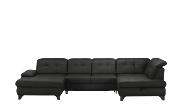 Lounge Collection Wohnlandschaft Leder  Jona ¦ schwarz ¦ Maße (cm): B: 368 H: 100 T: 194 Polstermöbel > Sofas > Schlafsofas - Höffner