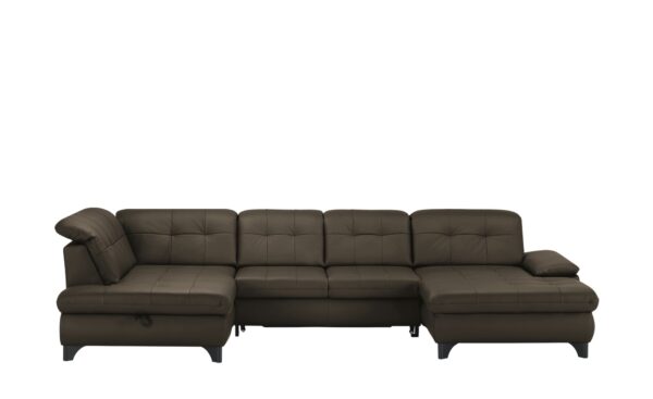 Lounge Collection Wohnlandschaft Leder  Jona ¦ braun ¦ Maße (cm): B: 368 H: 100 T: 194 Polstermöbel > Sofas > Schlafsofas - Höffner