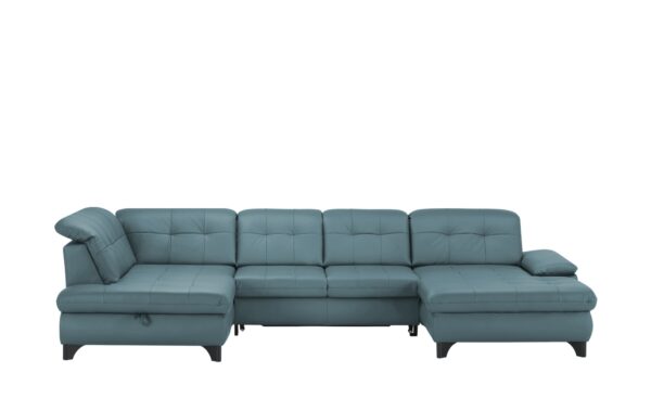 Lounge Collection Wohnlandschaft Leder  Jona ¦ blau ¦ Maße (cm): B: 368 H: 100 T: 194 Polstermöbel > Sofas > Schlafsofas - Höffner