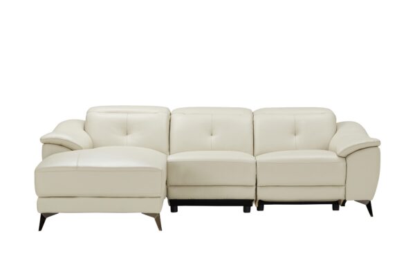 uno Ledersofa mit Relaxfunktion  Eva ¦ creme ¦ Maße (cm): B: 255 H: 78 T: 171 Polstermöbel > Sofas > Ecksofas - Höffner