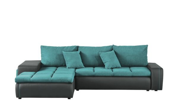 switch Ecksofa mit 2 Sitzhocker  Riva ¦ türkis/petrol ¦ Maße (cm): B: 280 H: 75 T: 185 Polstermöbel > Sofas > Ecksofas - Höffner