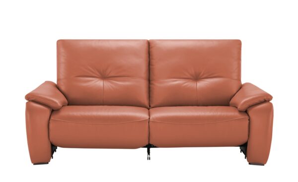 Wohnwert Ledersofa  Halina ¦ orange ¦ Maße (cm): B: 205 H: 98 T: 98 Polstermöbel > Sofas > 3-Sitzer - Höffner