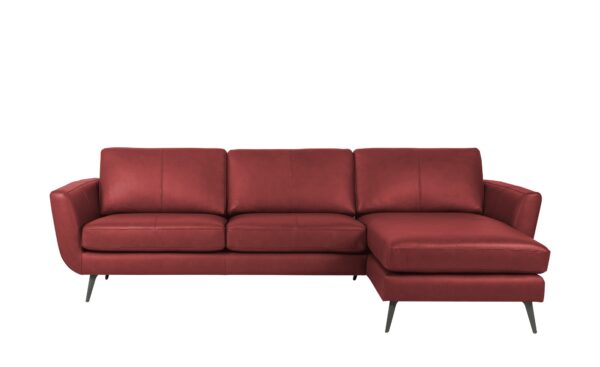 SOHO Ecksofa  Smile Day Leder ¦ rot ¦ Maße (cm): B: 274 H: 85 T: 156 Polstermöbel > Sofas > Ecksofas - Höffner