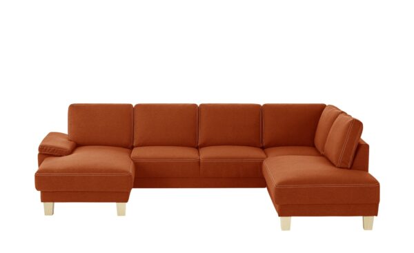 smart Wohnlandschaft  Atara ¦ orange ¦ Maße (cm): B: 303 H: 80 T: 200 Polstermöbel > Sofas > Wohnlandschaften - Höffner