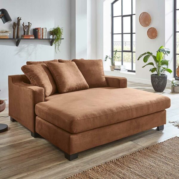 Loveseat Mikrofaser Braun in modernem Design 173 cm tief