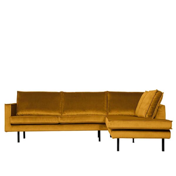 Sofaecke in Ocker Samt Retro Style