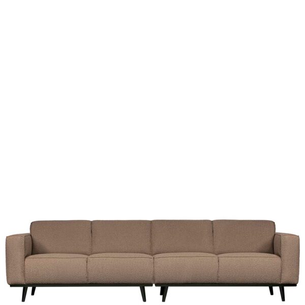 Dreisitzer Sofa in Hellbraun Stoff Federkern