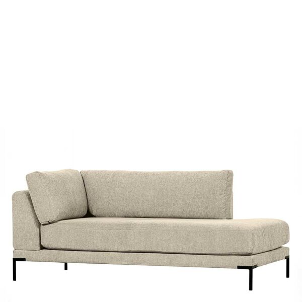 Lounge Element Modul links in Beige Stoff Vierfußgestell aus Metall